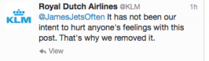 @KLM apologizes
