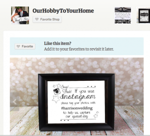 wedding hashtag sign