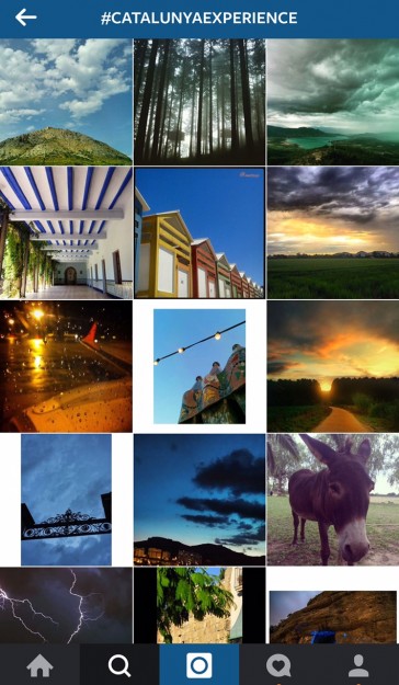 The #CatalunyaExperience hashtag shows instagram color trends in action